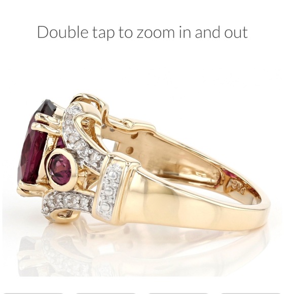 NEW 14K 4.3 gm SOLID GOLD Raspberry Rhodonite
Garnet White Diamond 3.2… - Picture 5 of 11